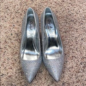 Qupid Silver prom shoes